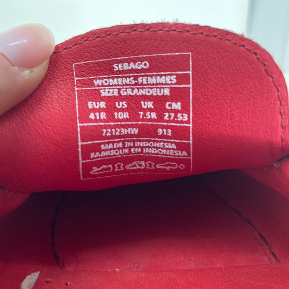 Sebago Shoes Women’s Red Suede Loafers Flats Slip On Size 10 - Picture 9 of 10